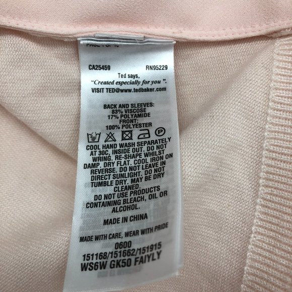 Ted Baker Faiyly Pale Pink open cardigan size 0 (XS) - Picture 9 of 15